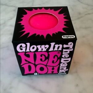 NWT NEE DOH Schylling Vibrant Pink Glow in Dark Stress Ball